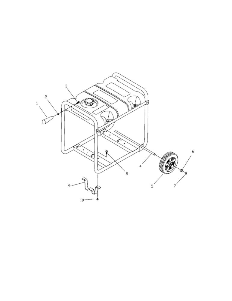 Wheel Kit Diagram and Parts List for 030319  Briggs and Stratton Generator